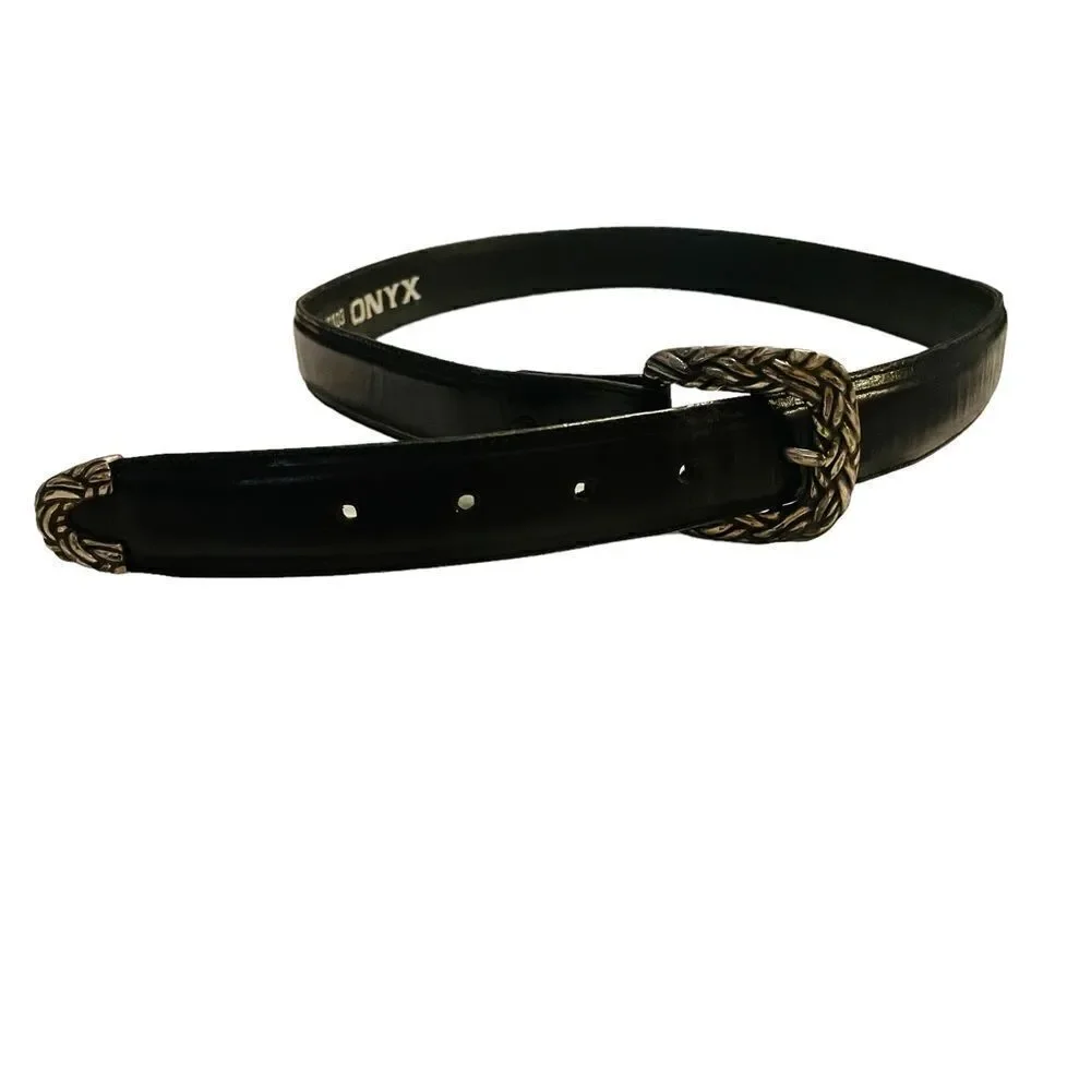 Vintage Brighton Onyx Leather Belt